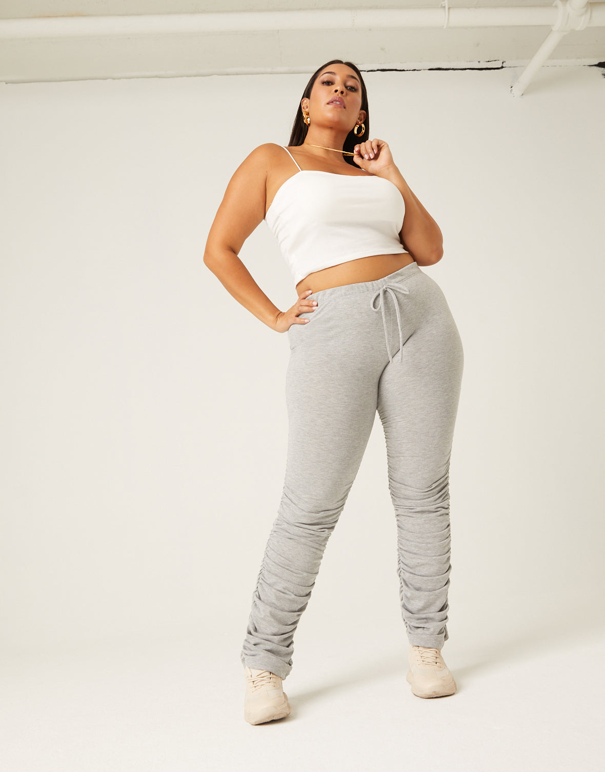 Plus Size Ruched Joggers
