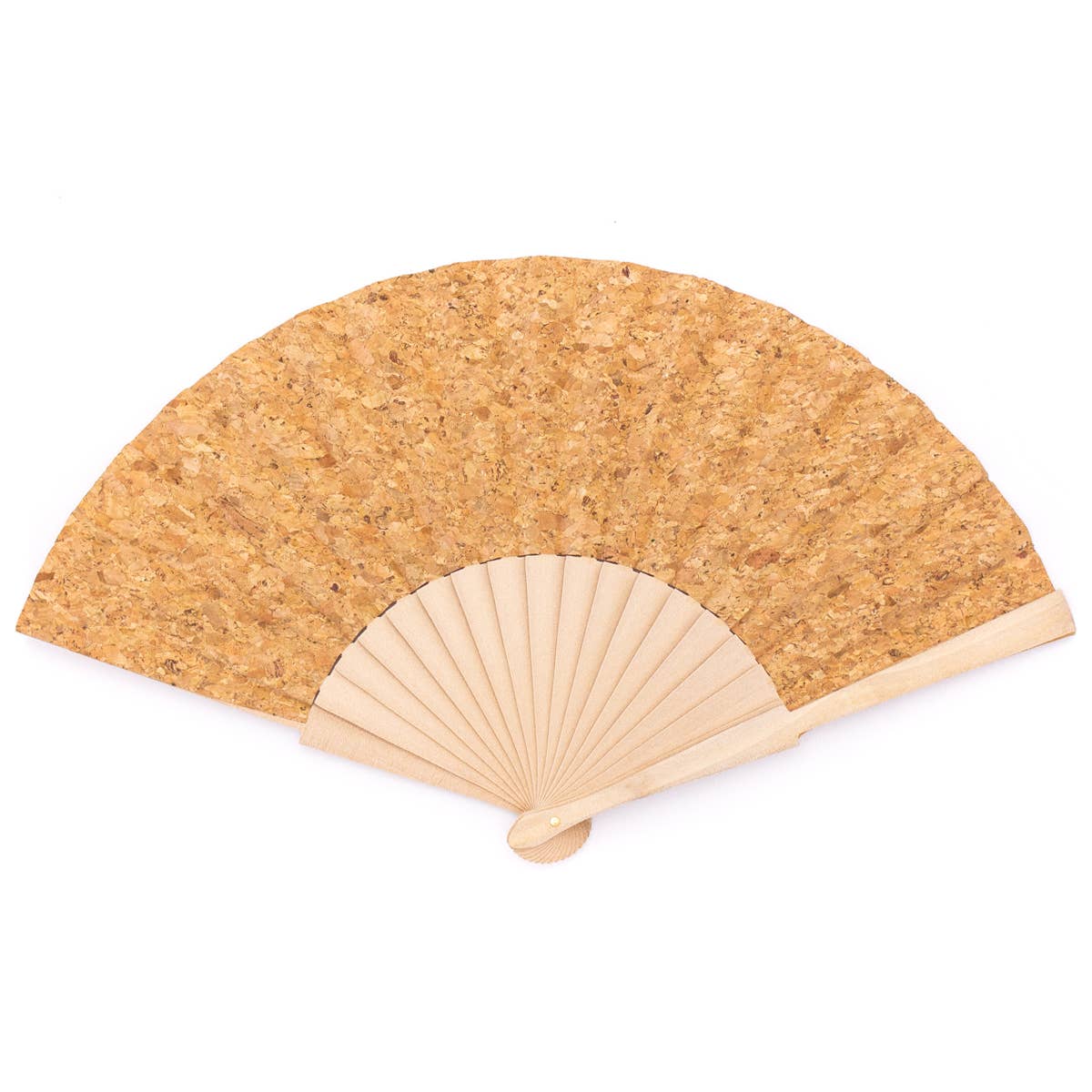 Cork Antique Wooden Folding Hand Fan 029