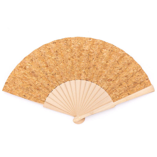 Cork Antique Wooden Folding Hand Fan 029