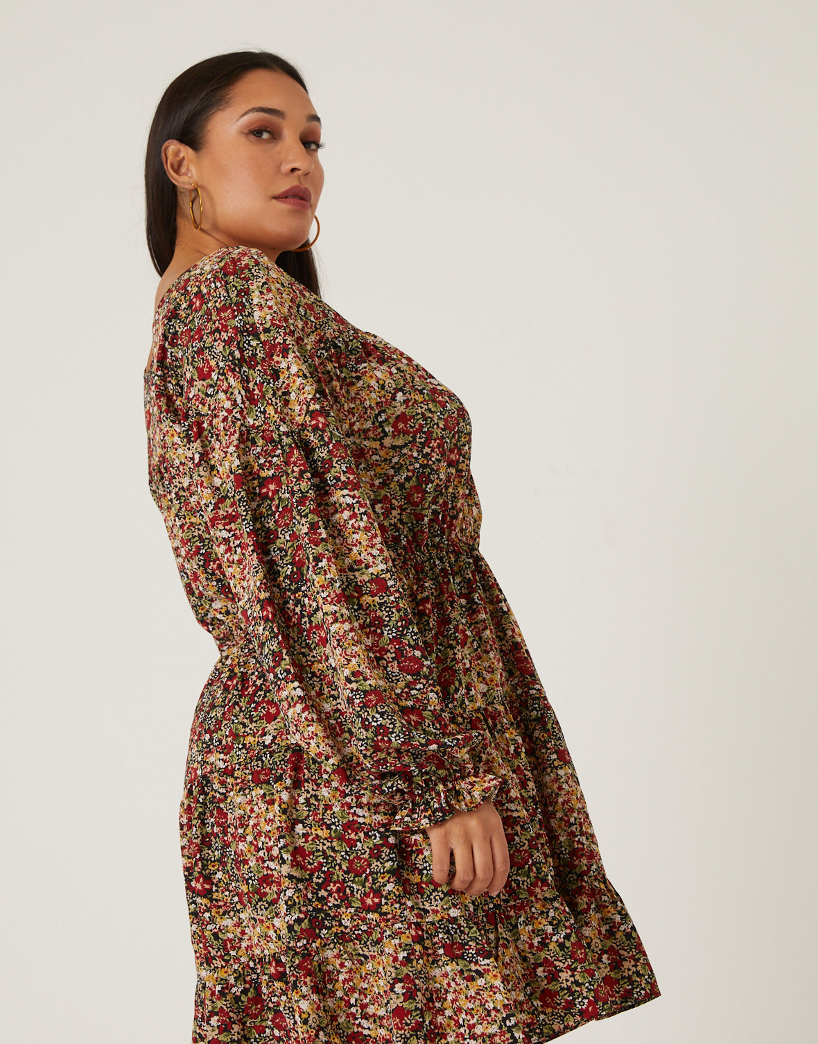 Plus Size Floral Skater Dress