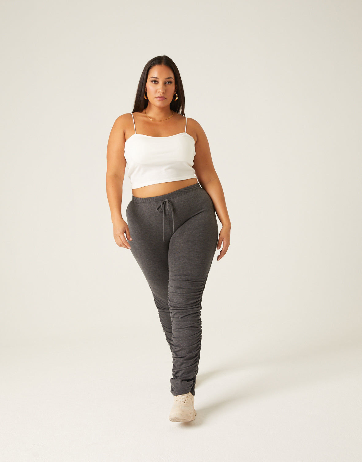 Plus Size Ruched Joggers