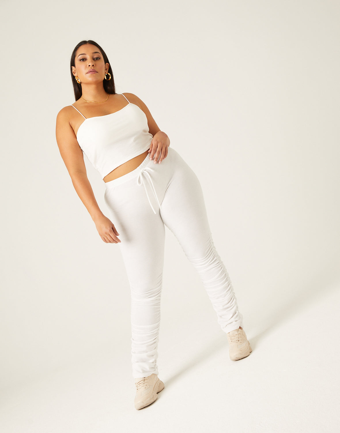 Plus Size Ruched Joggers