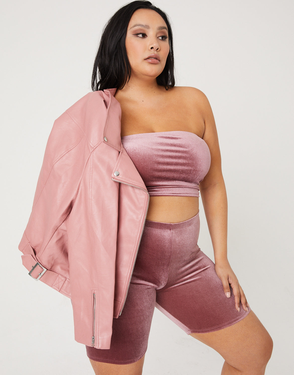Plus Size Velvet Tube Top