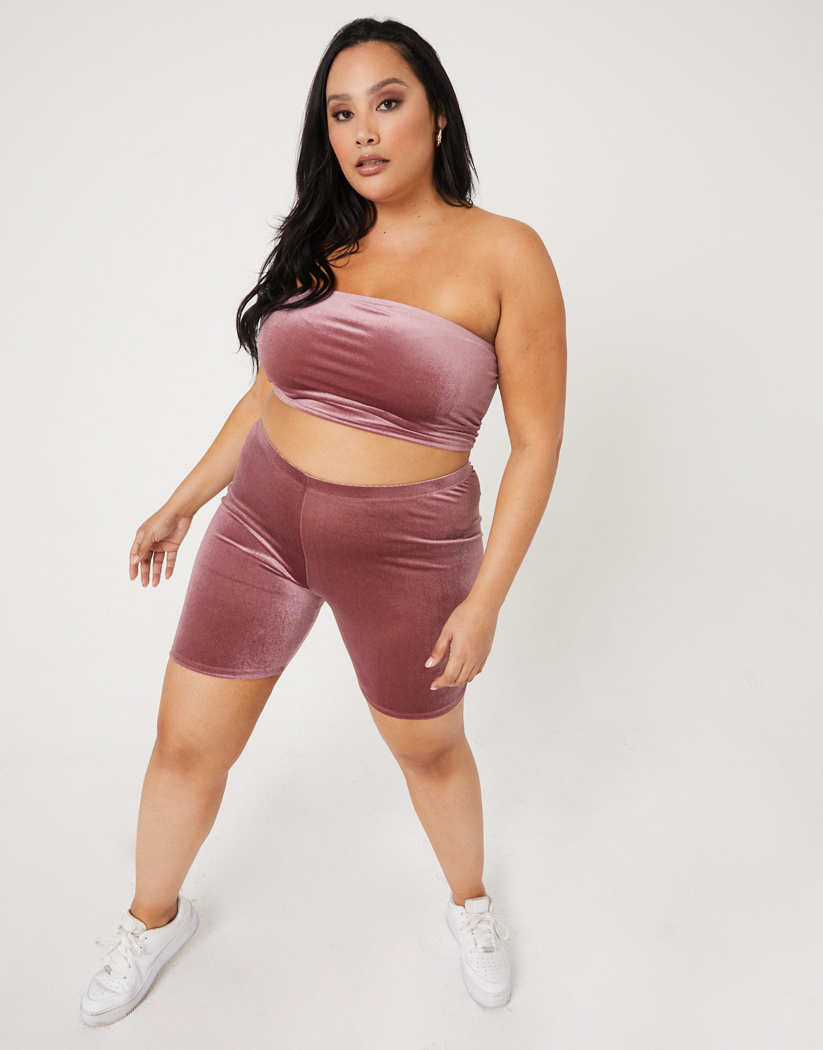 Plus Size Velvet Tube Top