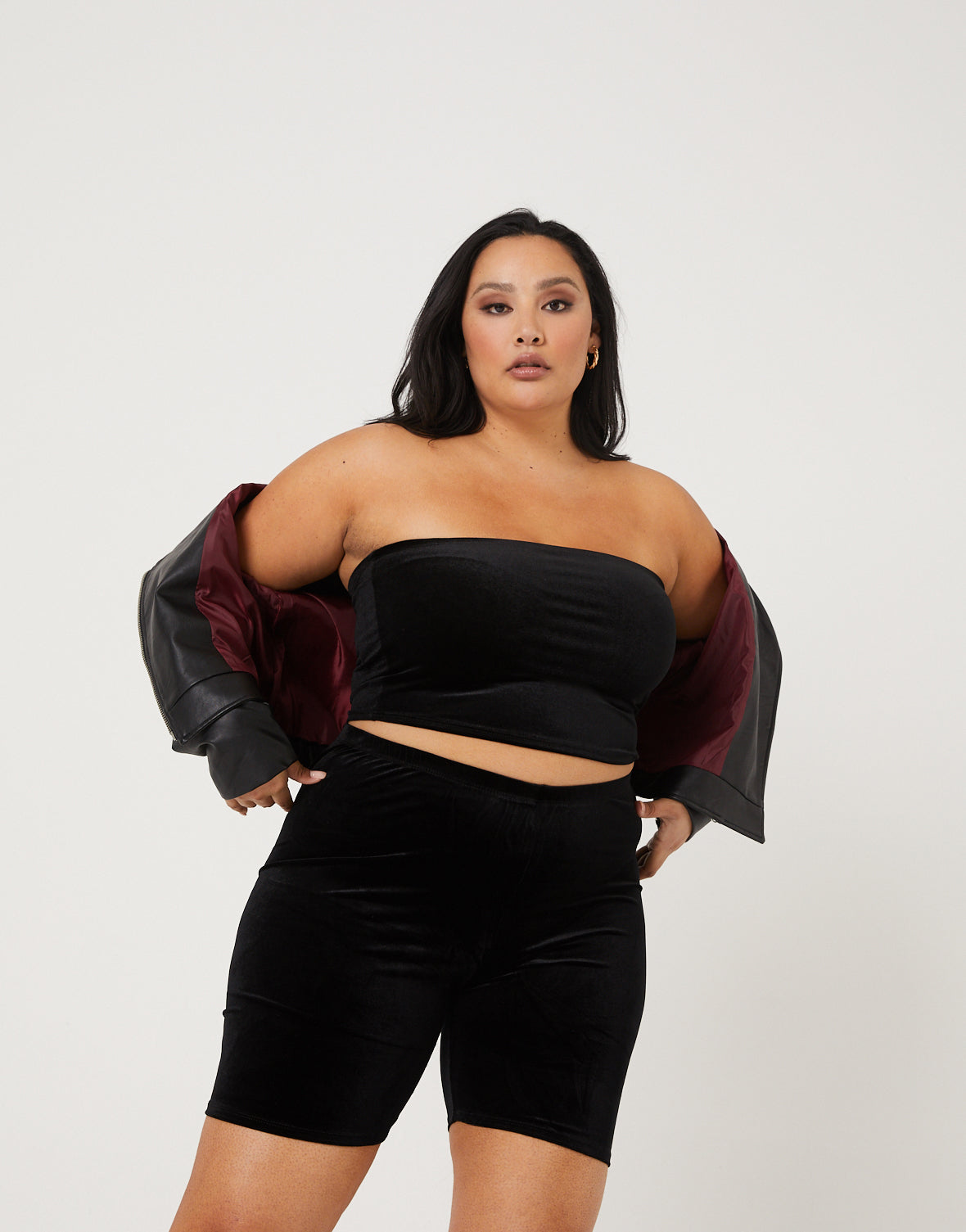 Plus Size Velvet Tube Top
