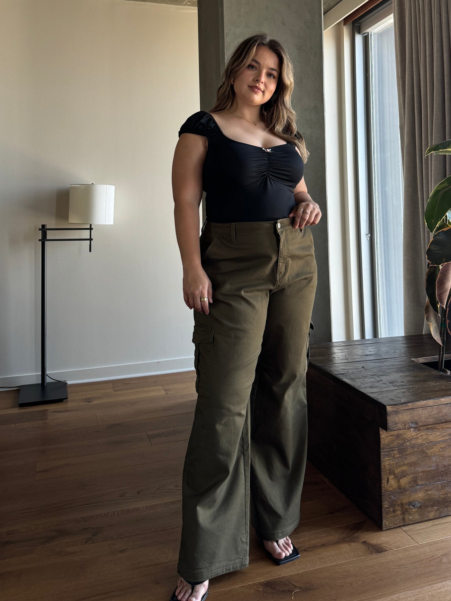 Plus Size Baggy Stretch Cargo Pants