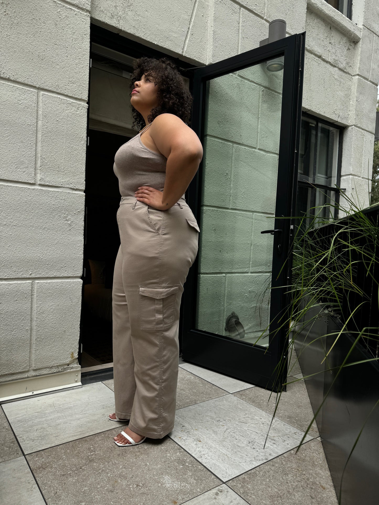 Plus Size Baggy Stretch Cargo Pants