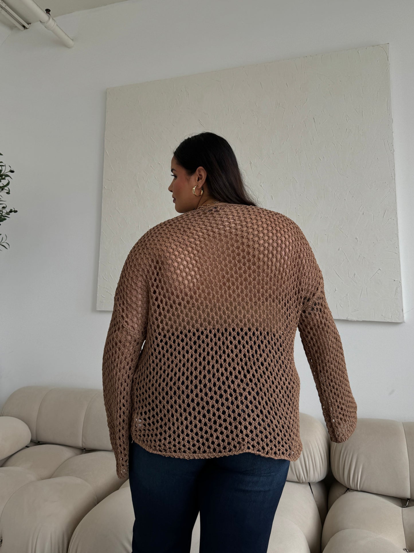 Plus Size Crochet Knit Top