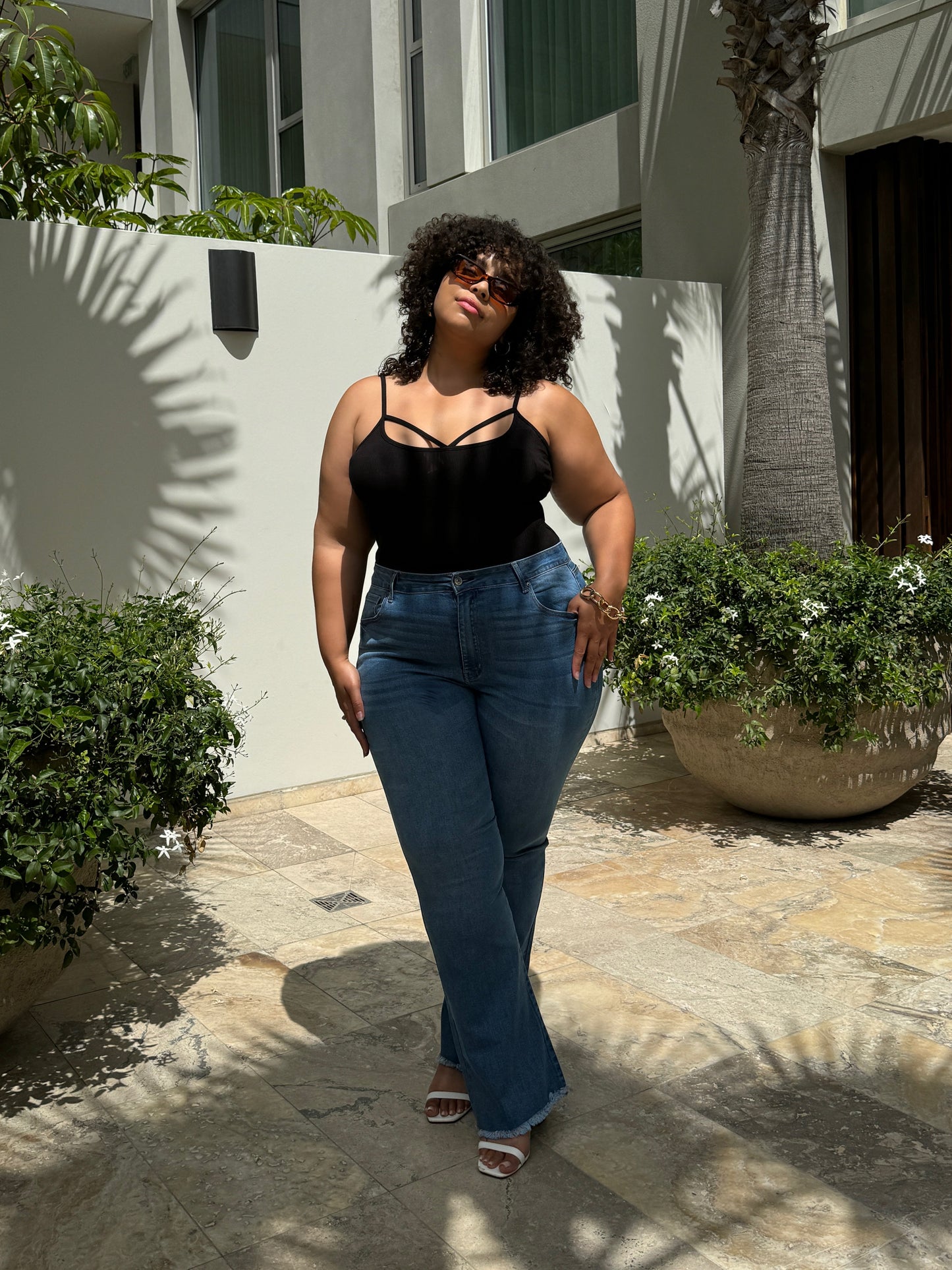 Plus Size Cut Out Ribbed Cami Top
