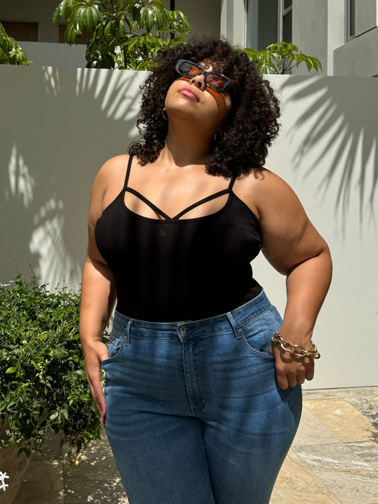 Plus Size Cut Out Ribbed Cami Top