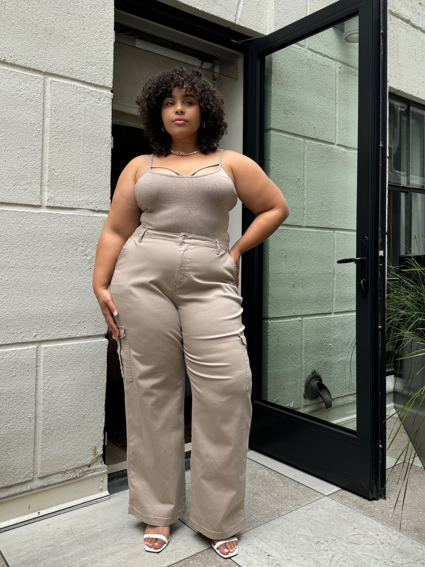 Plus Size Cut Out Ribbed Cami Top