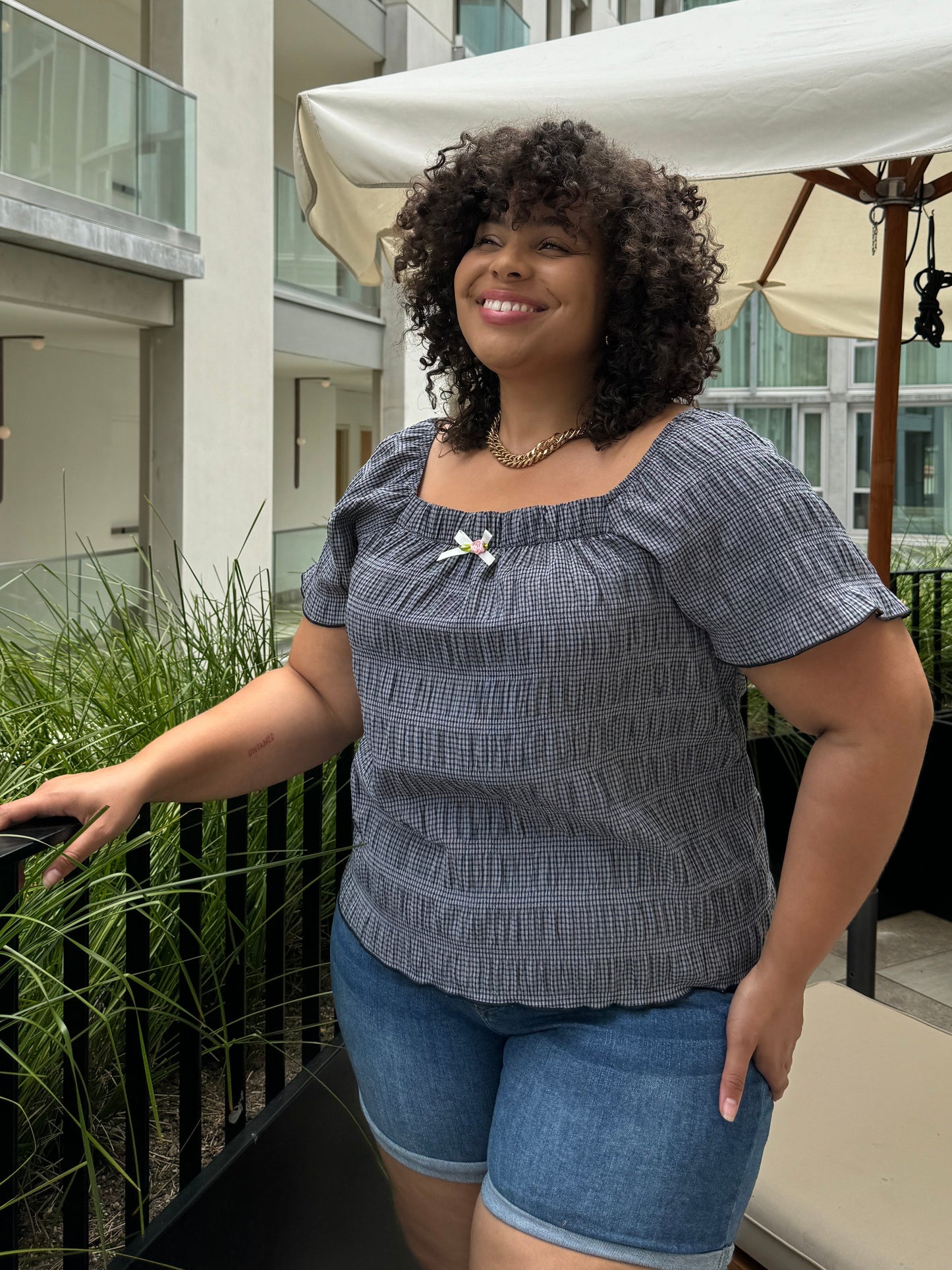 Plus Size Martine Bow Top