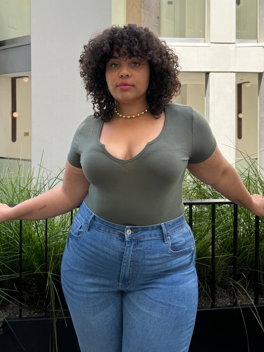 Plus Size Mini V-Cut Tee