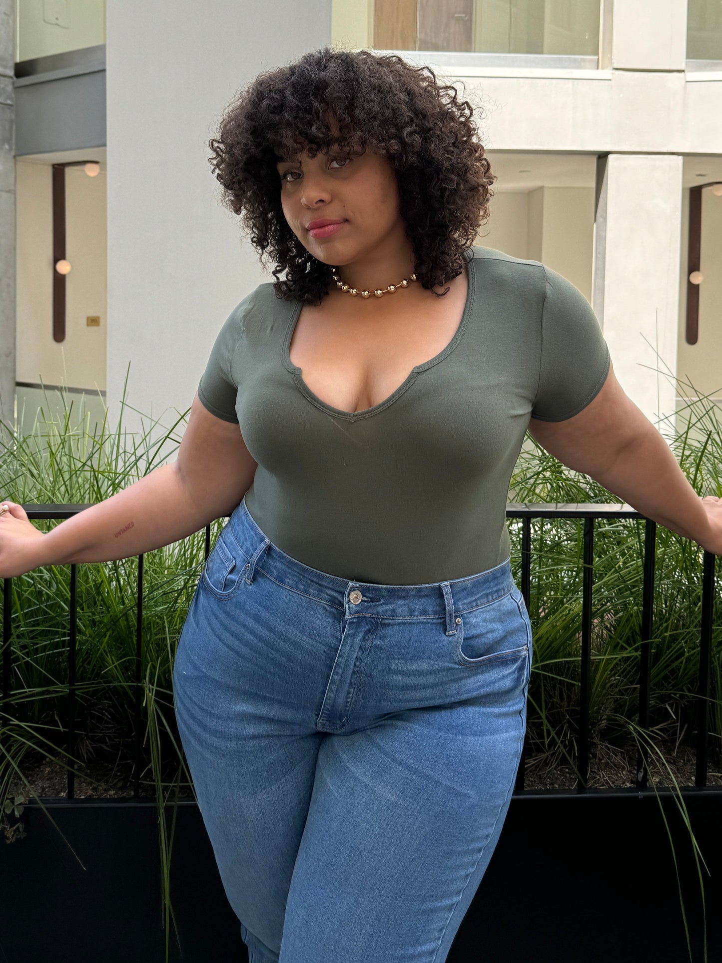 Plus Size Mini V-Cut Tee