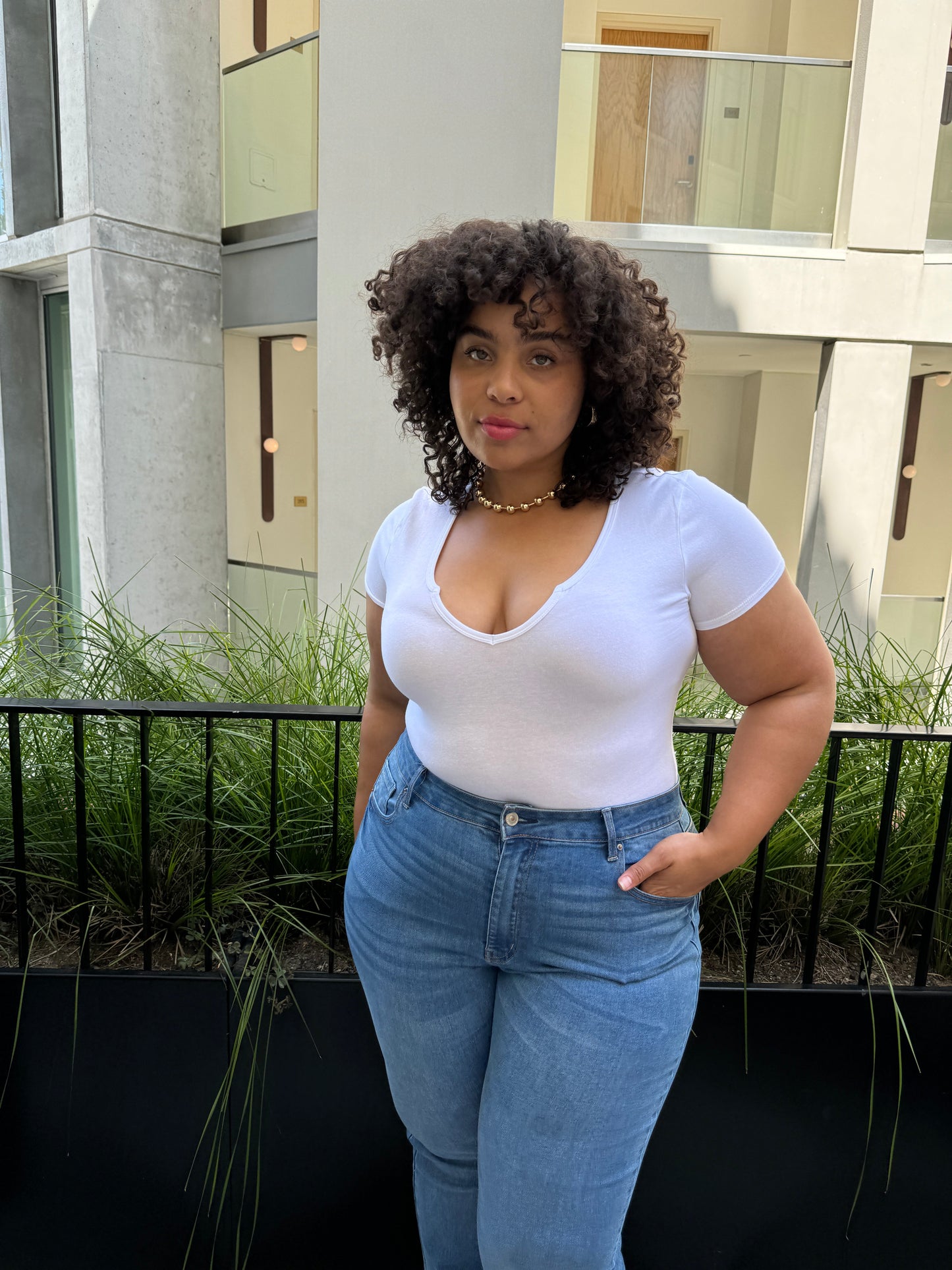 Plus Size Mini V-Cut Tee