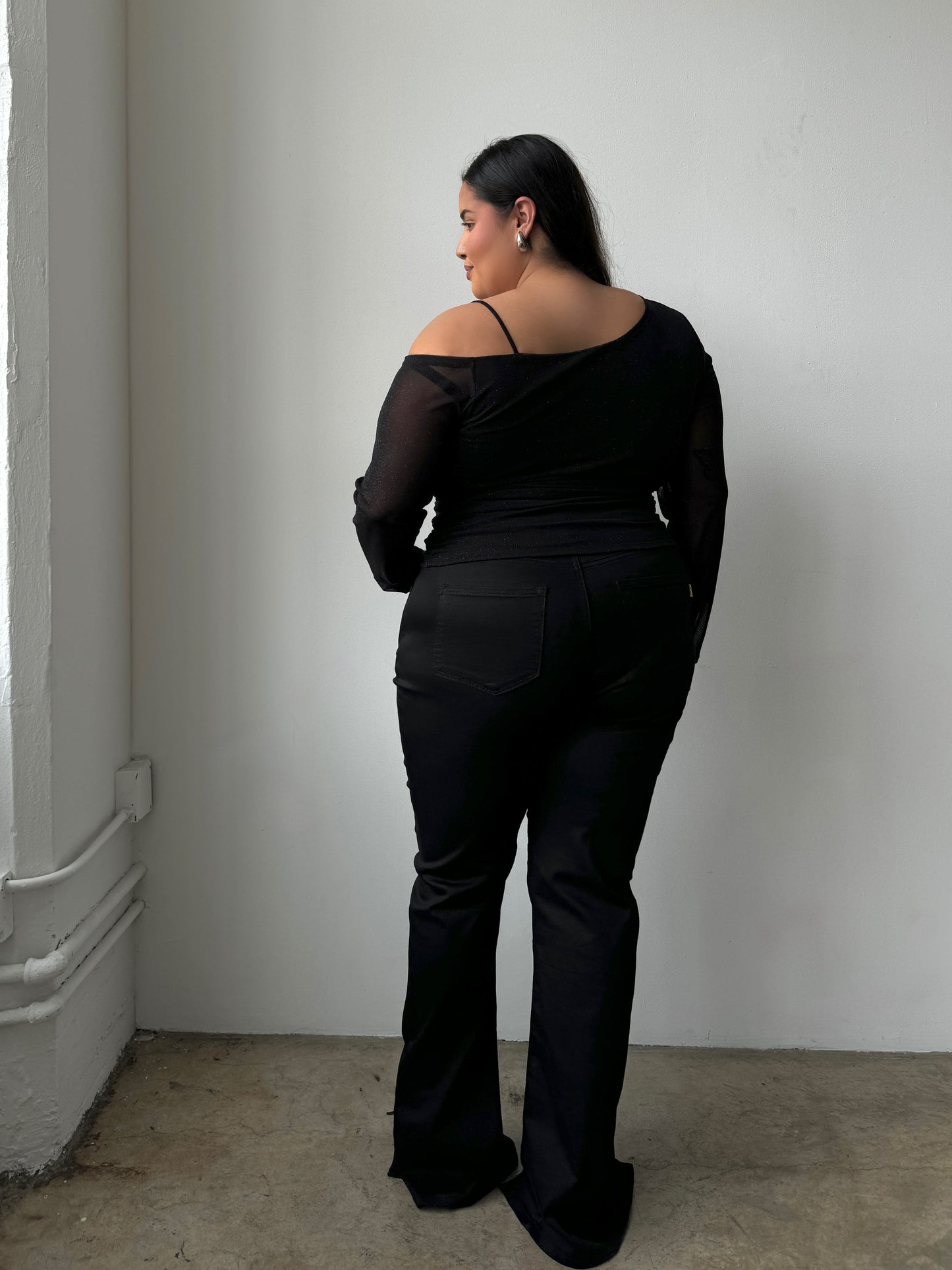 Plus Size One Shoulder Shimmer Top