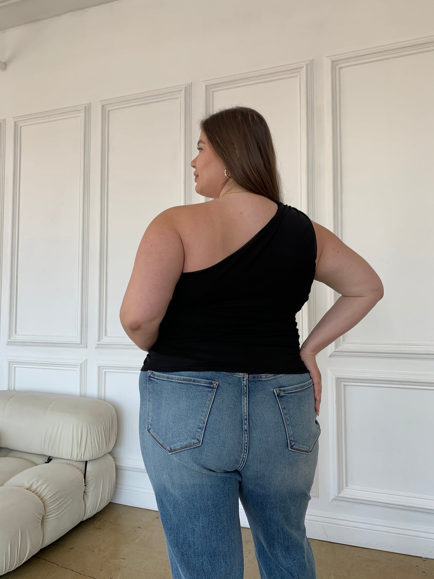 Plus Size One Shoulder Top