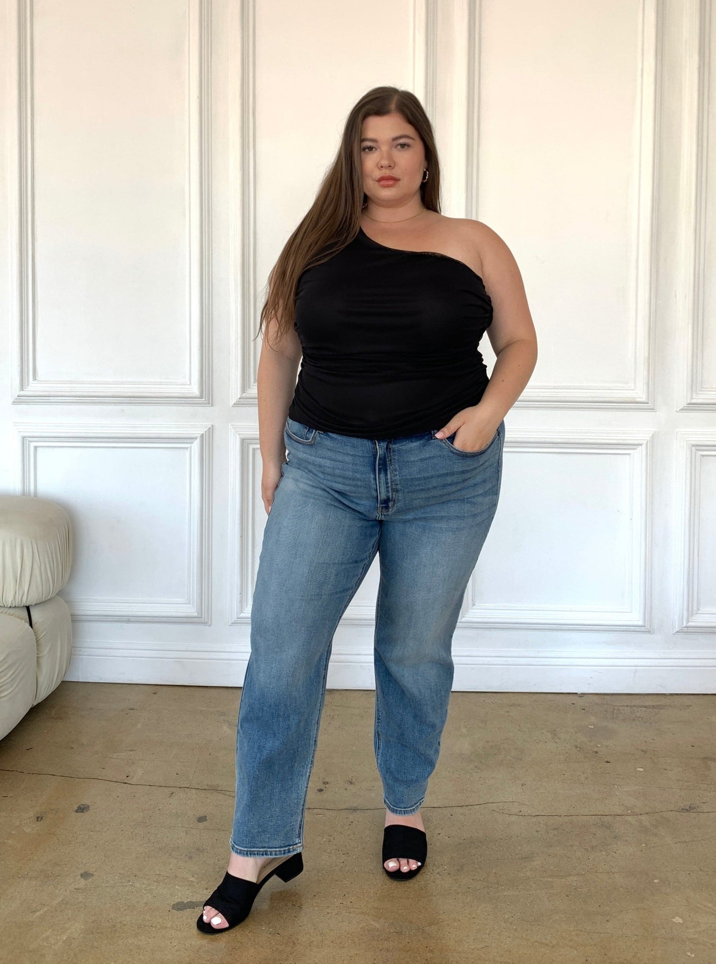 Plus Size One Shoulder Top