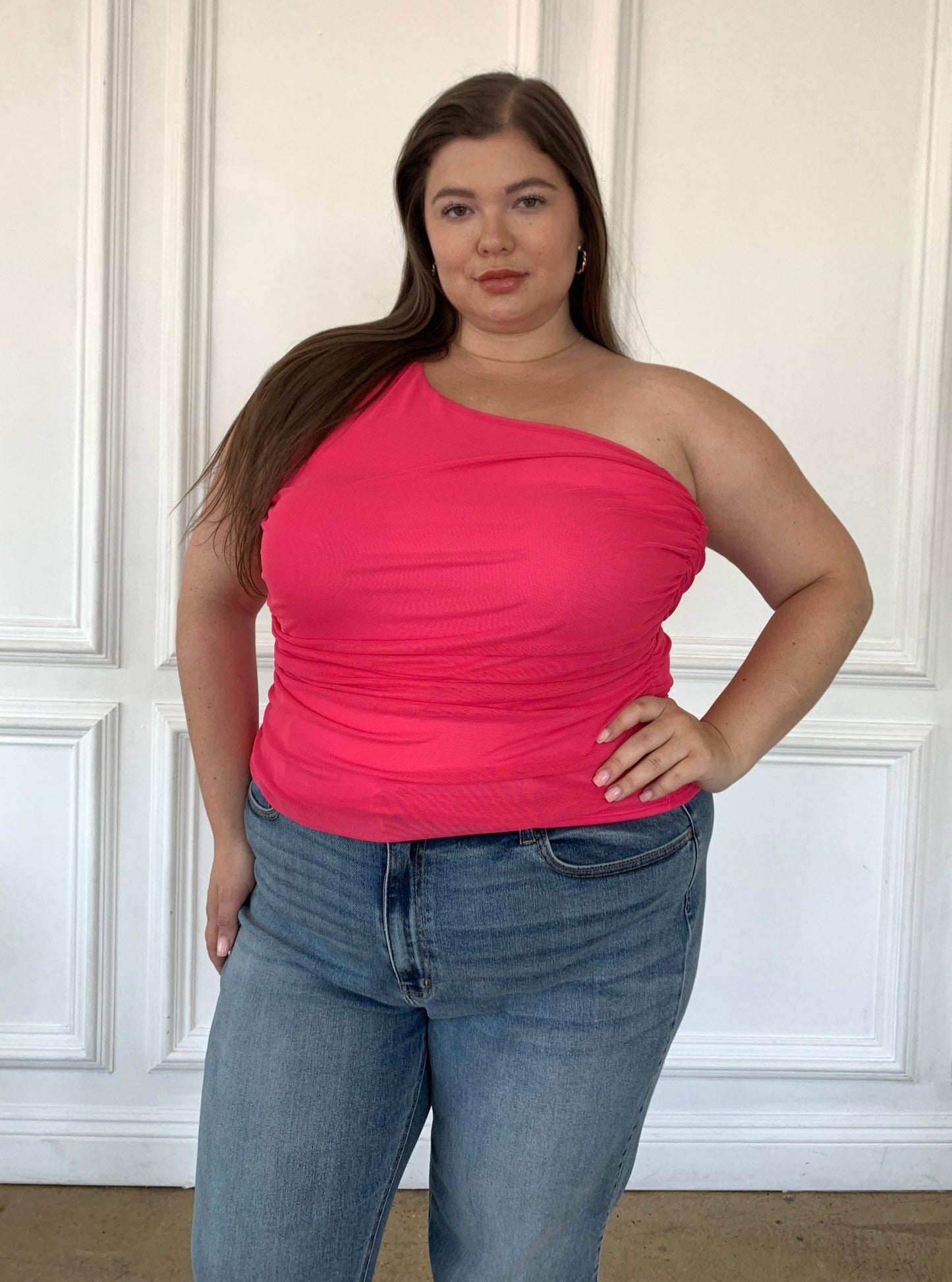 Plus Size One Shoulder Top