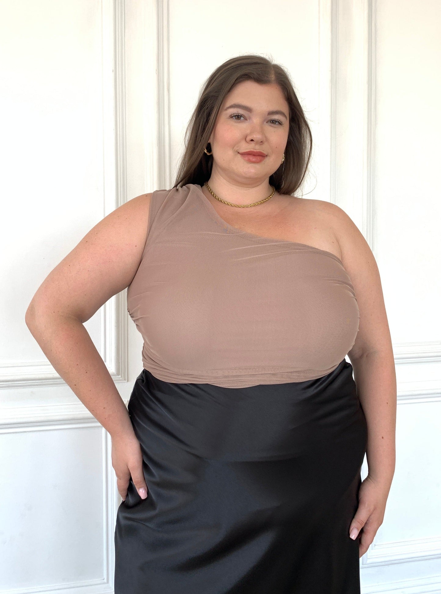 Plus Size One Shoulder Top