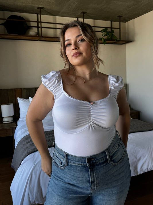 Plus Size Rose Cap Sleeve Top