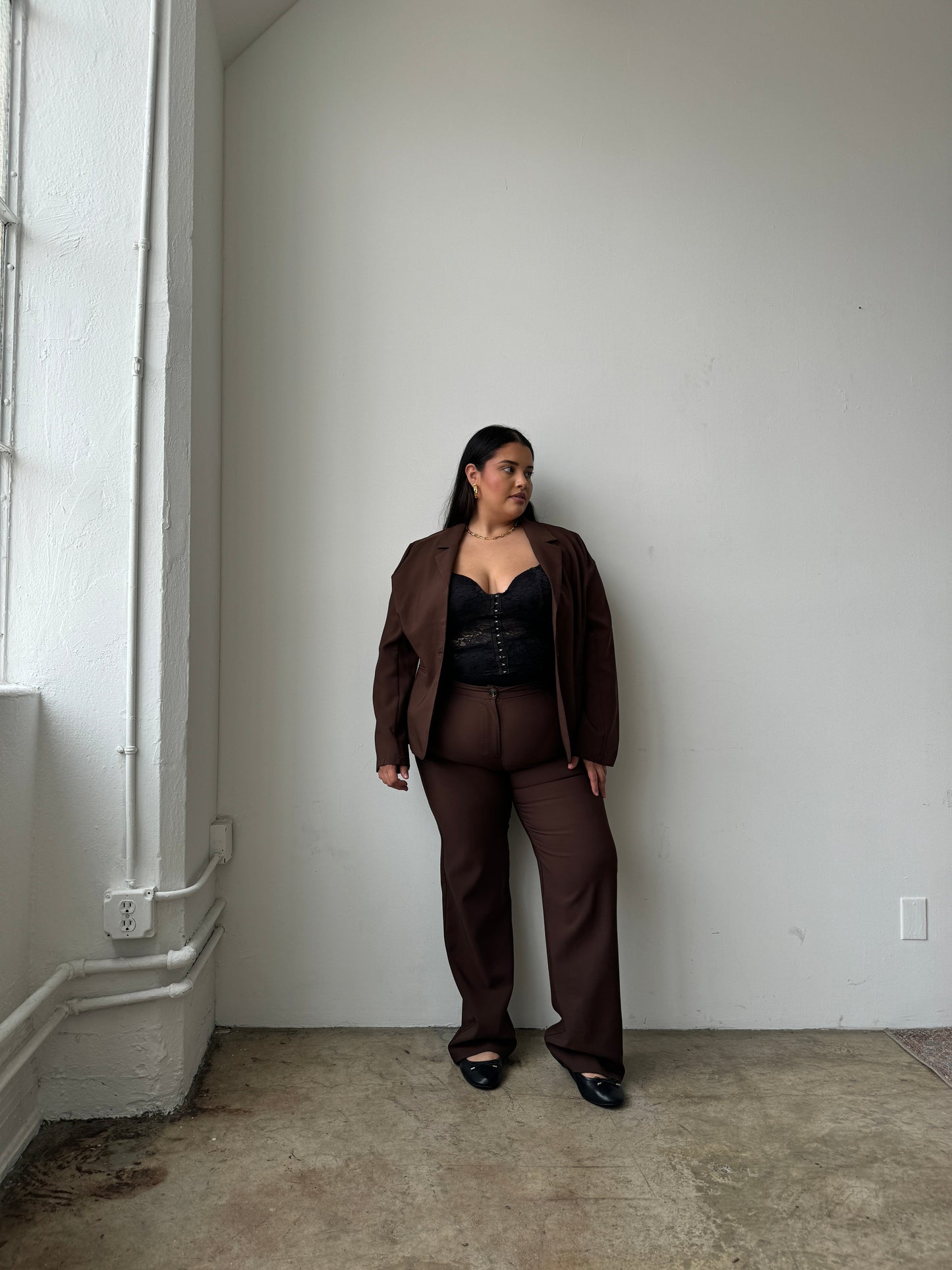 Plus Size Solid Trouser Pants