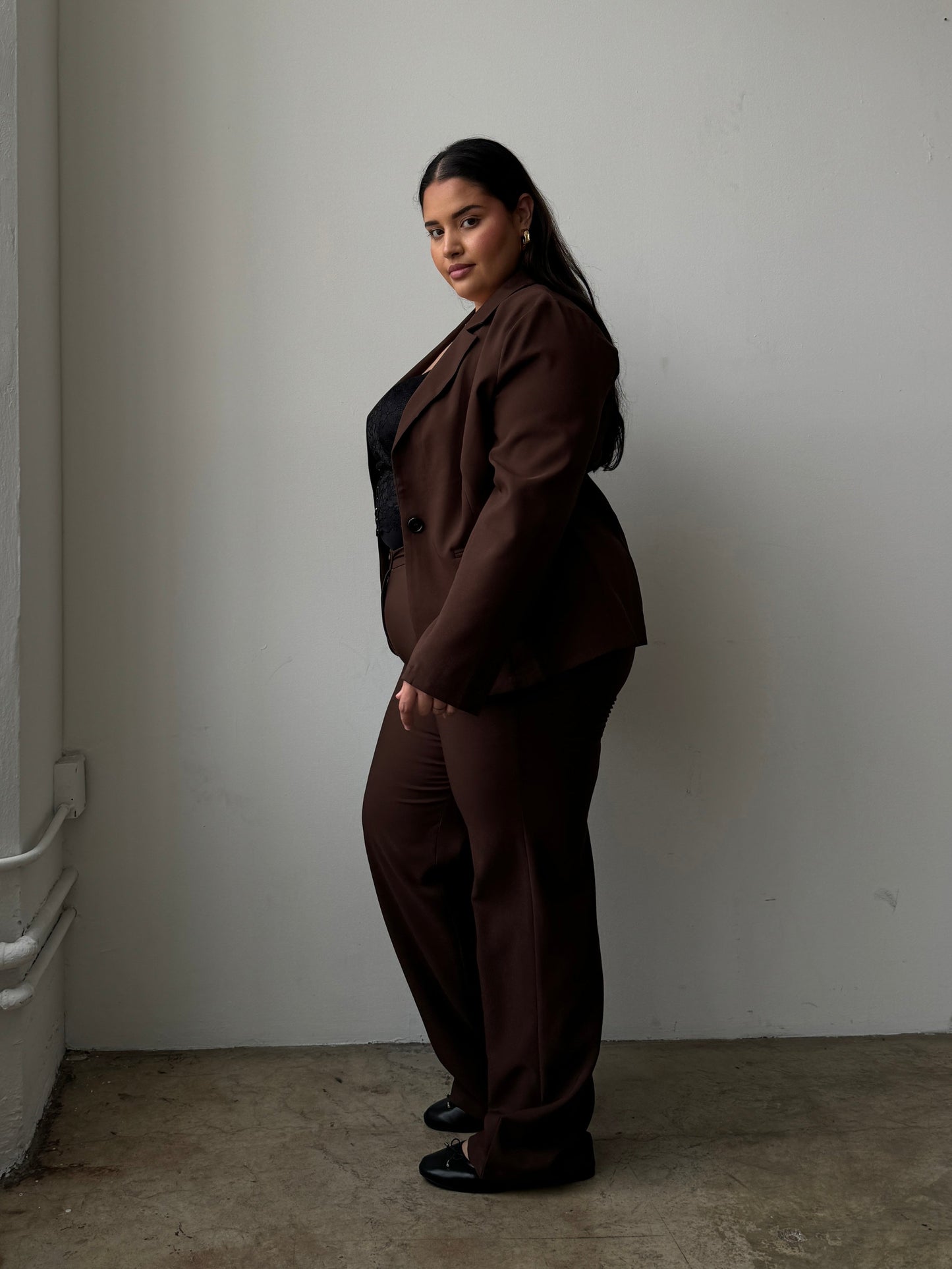 Plus Size Solid Trouser Pants