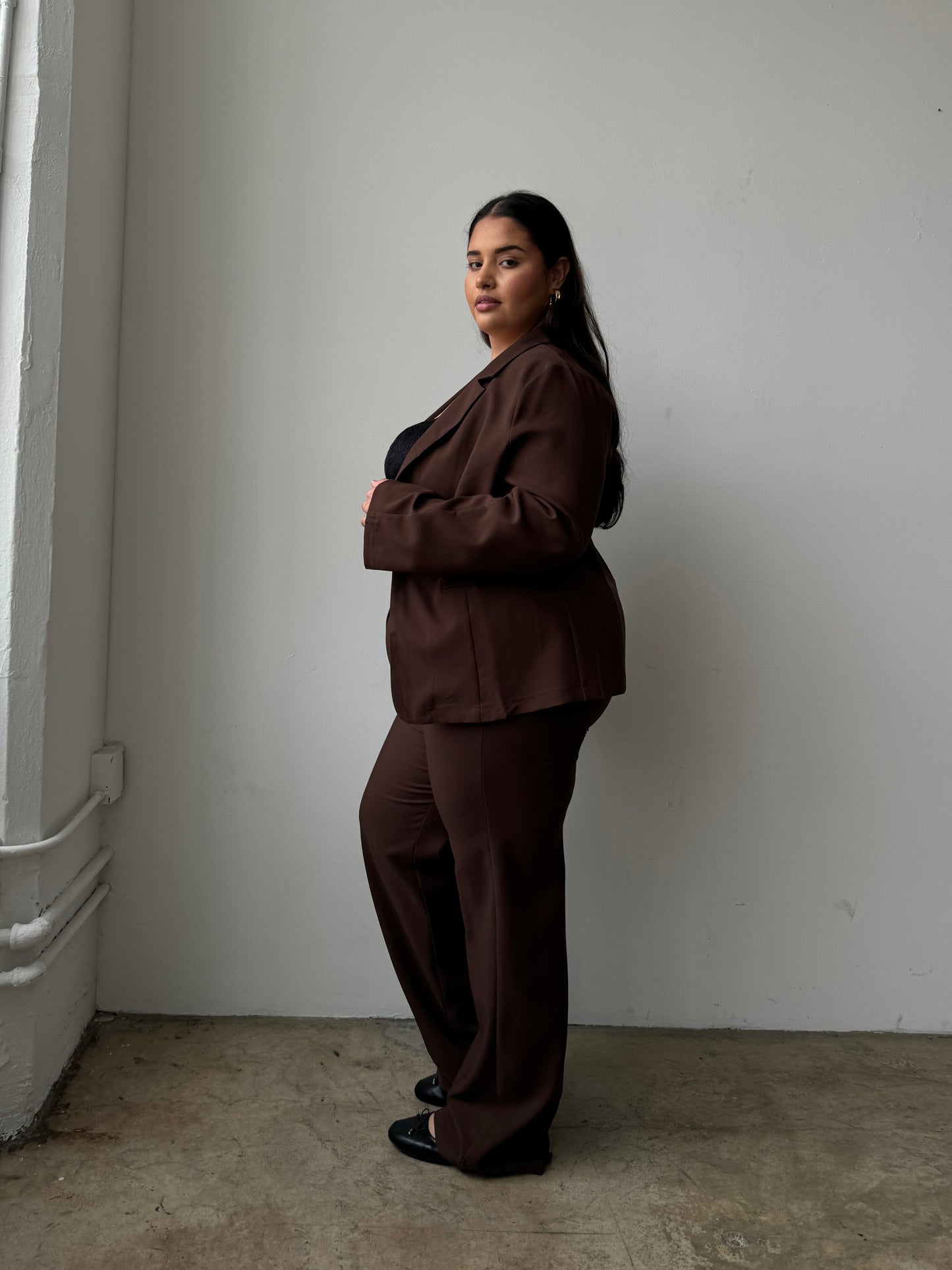 Plus Size Solid Trouser Pants