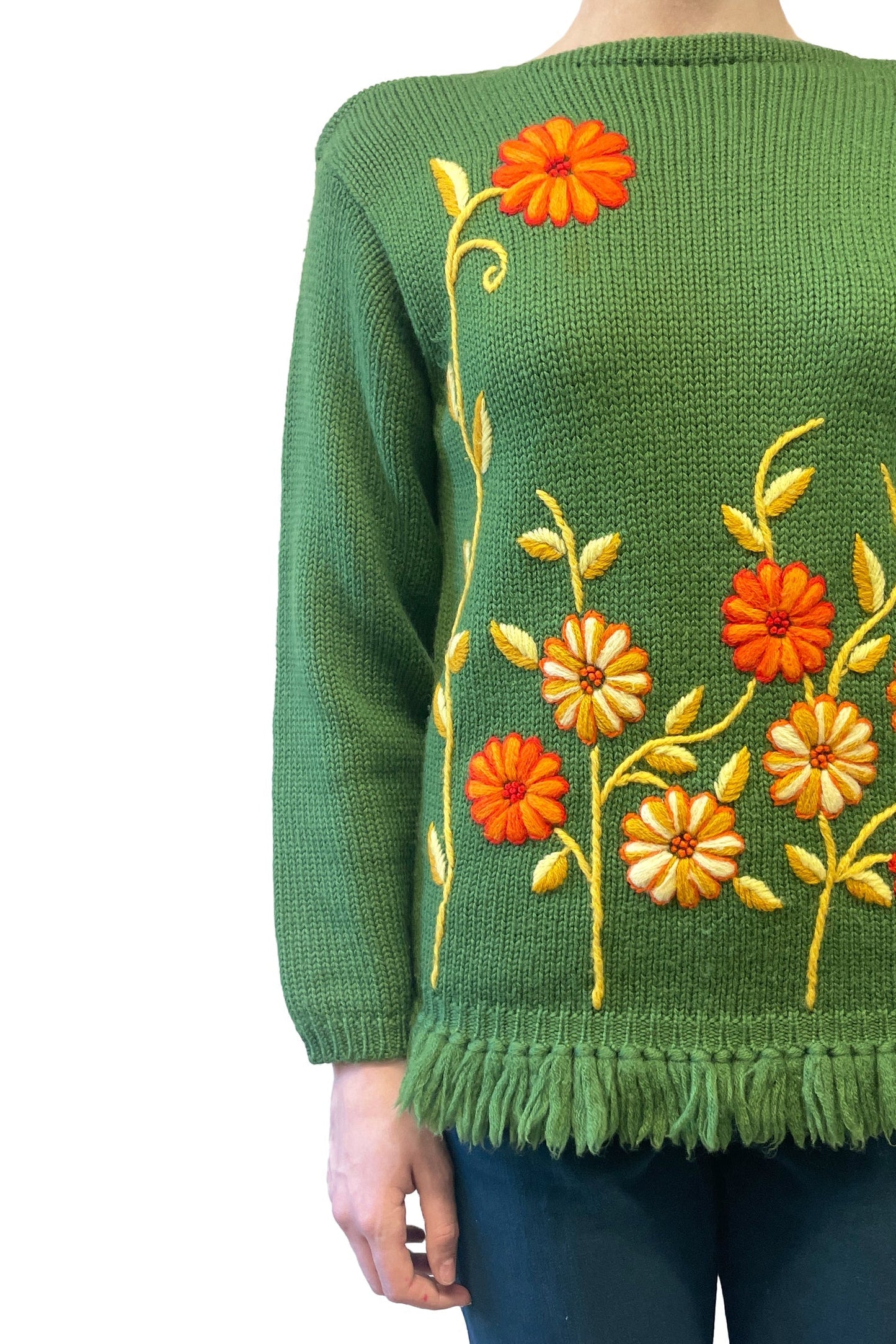 Vintage Embroidered Floral Sweater